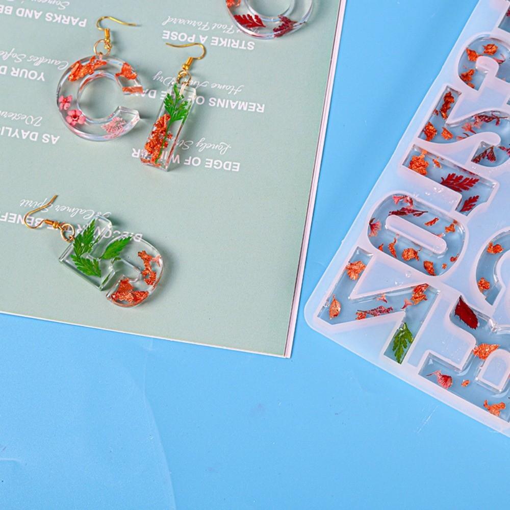 Reusable 26 Letter Mold A-Z Number Keychain Silicone Mold Handmade Alphabet Mold  DIY Crafts