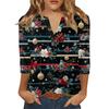 Women's T Shirt Print Button 3/4 Sleeve Daily Weekend Fashion Basic V- Neck Regular Top