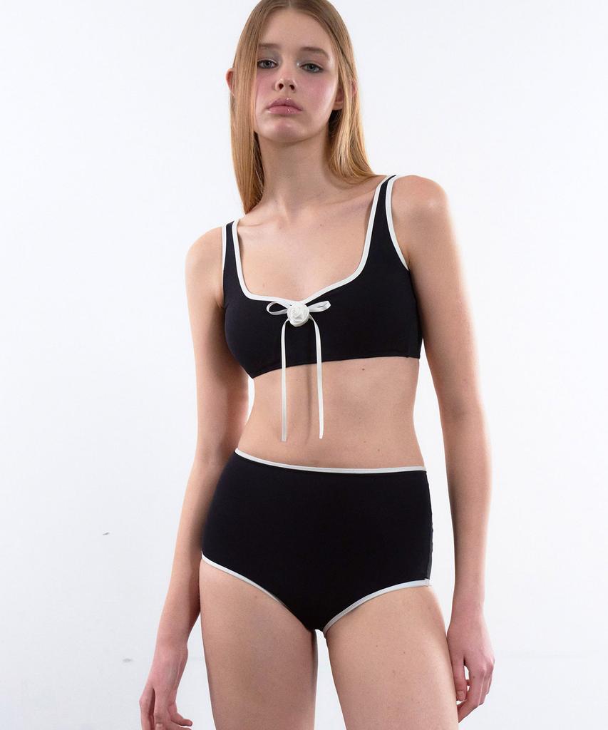 VINAJ Jenny Rose Line Heart Square Bikini Bra (Black)