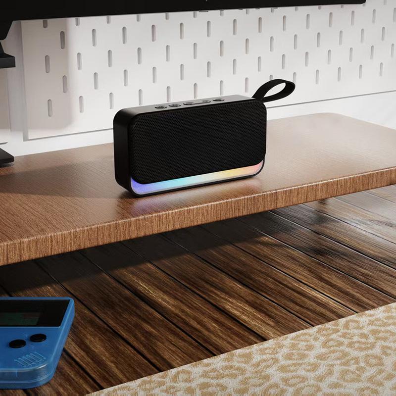 

1Pc Bluetooth speaker, portable wireless, with card slot and USB flash drive, handheld RGB light, gift, fabric mini speaker