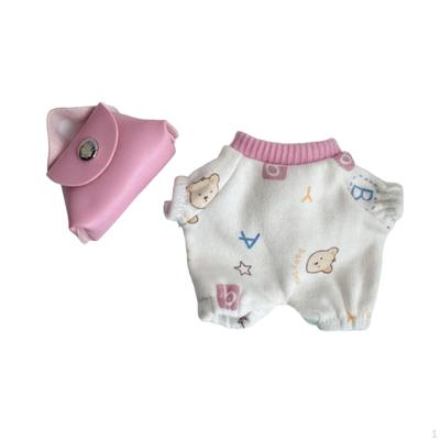 15cm Plush Doll Clothes Cute DIY Photo Props,Comfortable with Handbag Stylish Costumes