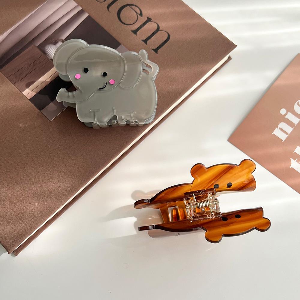 1pc New Catching Elephant Bear Cute Animal Creative Hair Clip Cartoon Hair Catching Hair Ornament Shark Catching Female