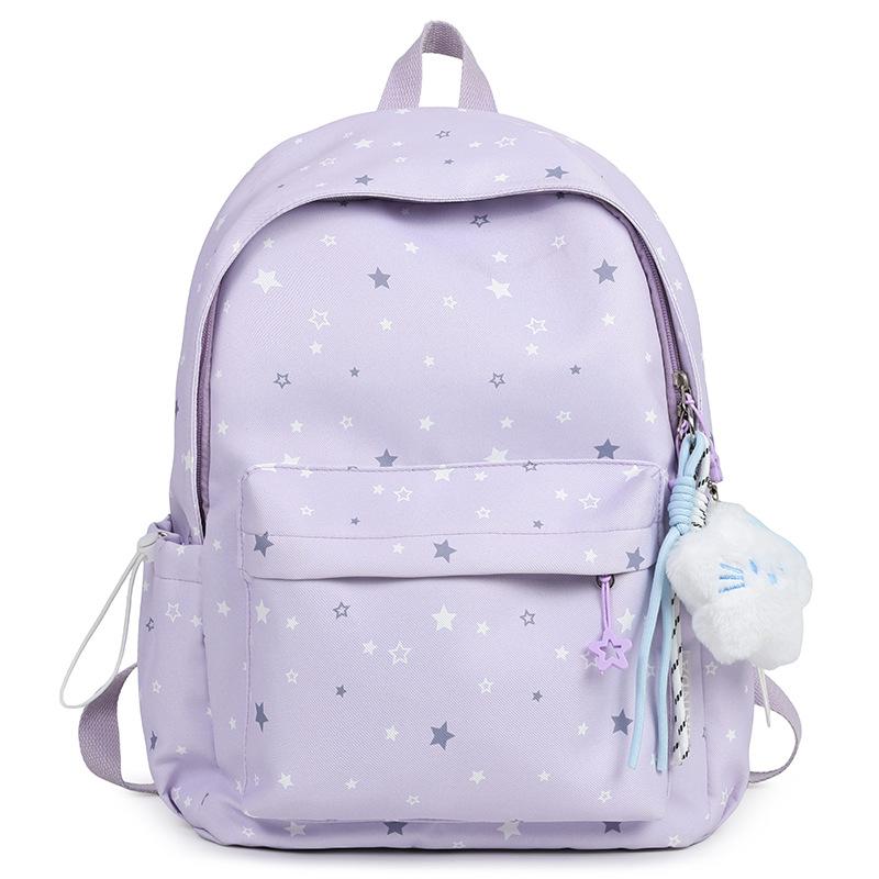 Schoolbag Candy Color Little Star School Bag Female Versatile Junior High School Student Small Fresh Backpack Girls College Style Travel Backpack