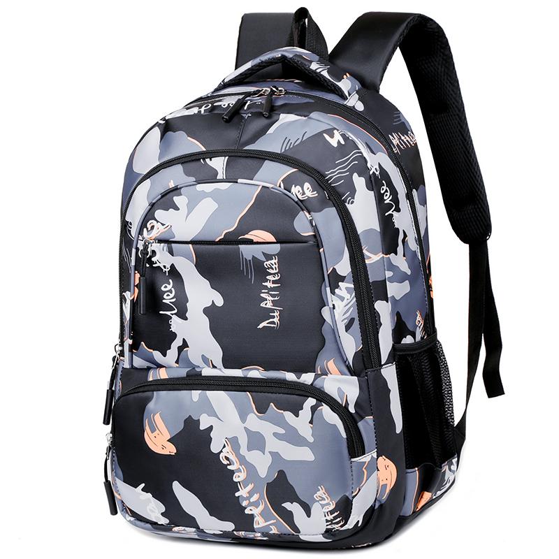 15 Zoll Multifunktionaler Rucksack Modischer Waschbarer Oxford-Stoff Computertasche Grau Orange Blaugrün Studentenrucksack Unisex