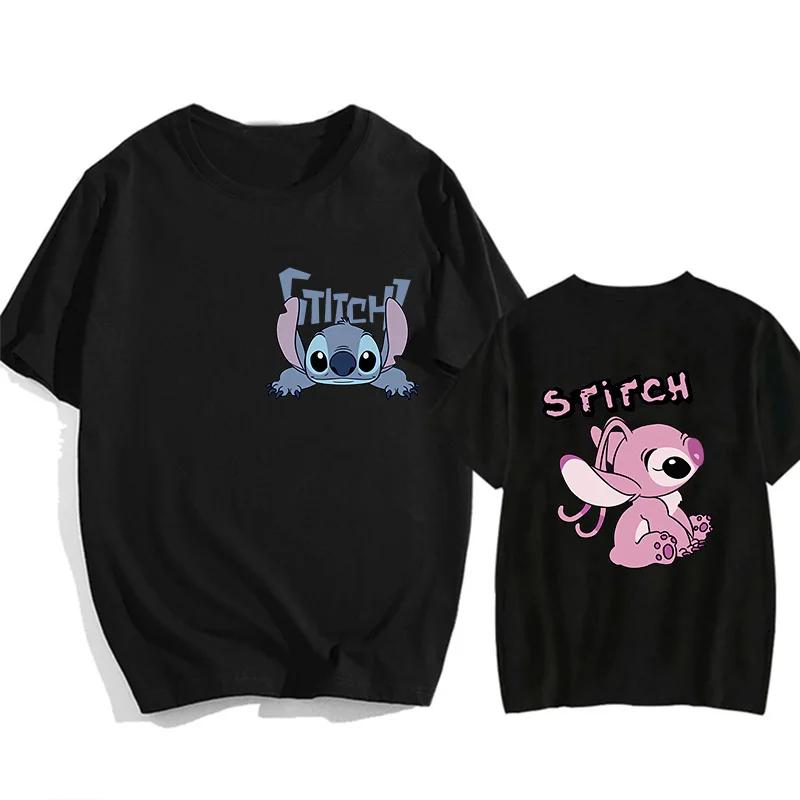 Hip Hop Shirt EU Size Unisex Disney Lilo Stitch Cartoon T Shirt Stitch Cute Unisexga Tshirt Yk Graphic Tshirt Top Tees Clothes