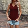Women Summer Casual Solid Color Backless Knot Vest Top