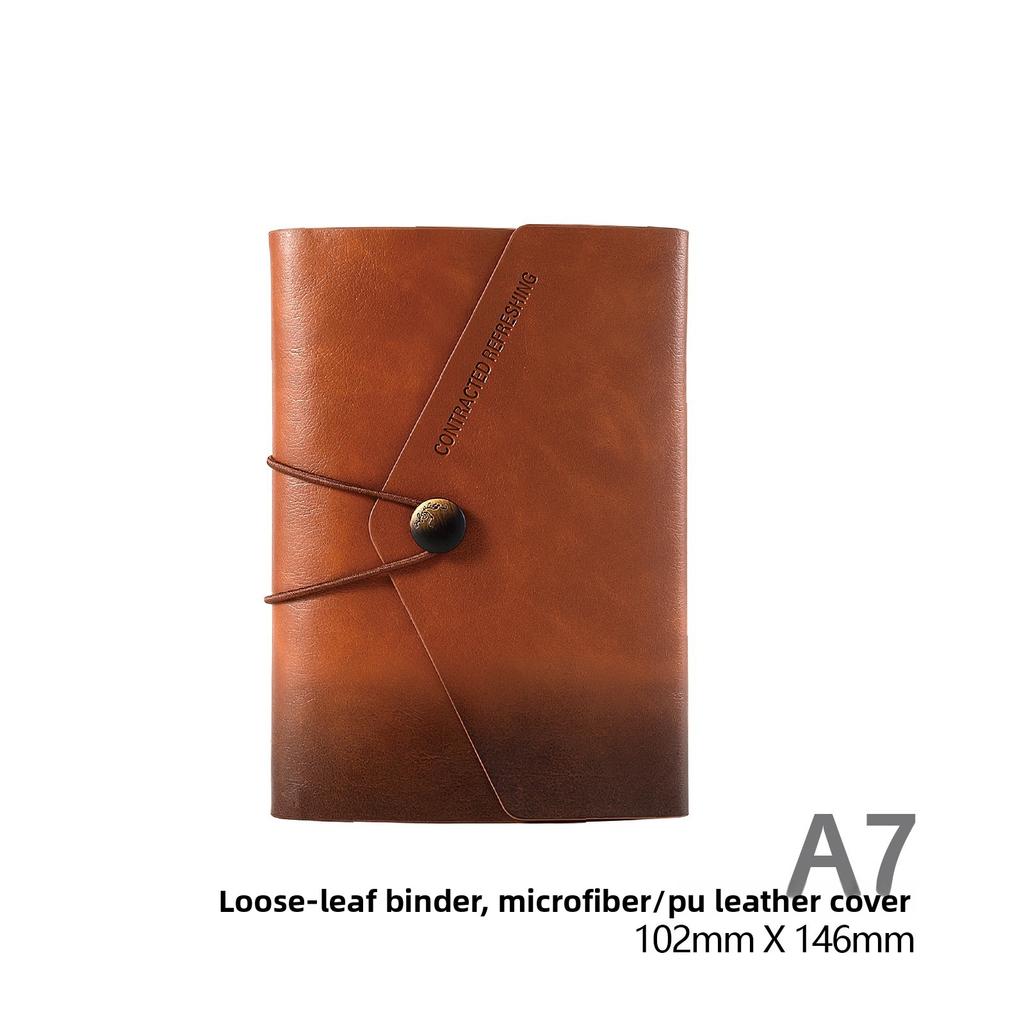Microfiber Leather A6 Loose-leaf Notebook High Value Gradual Change Color Pocket A7 Small Book Soft Leather Belt
