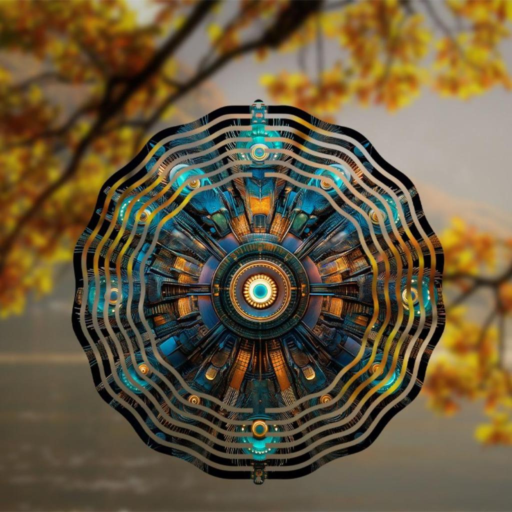 Colorful Spinning Metal Wind Chime 3D Garden Decor for Yard Patio Outdoor Aesthetic Perfect Christmas New Year Gift