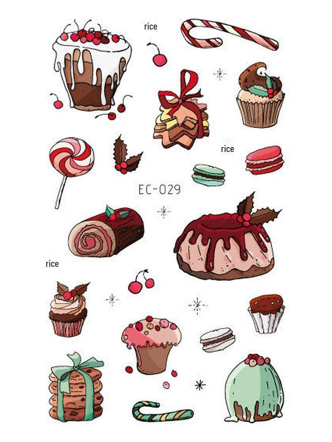 Wasserdichte Niedliche Eis & Donut Tattoo Aufkleber für Kindergeburtstage