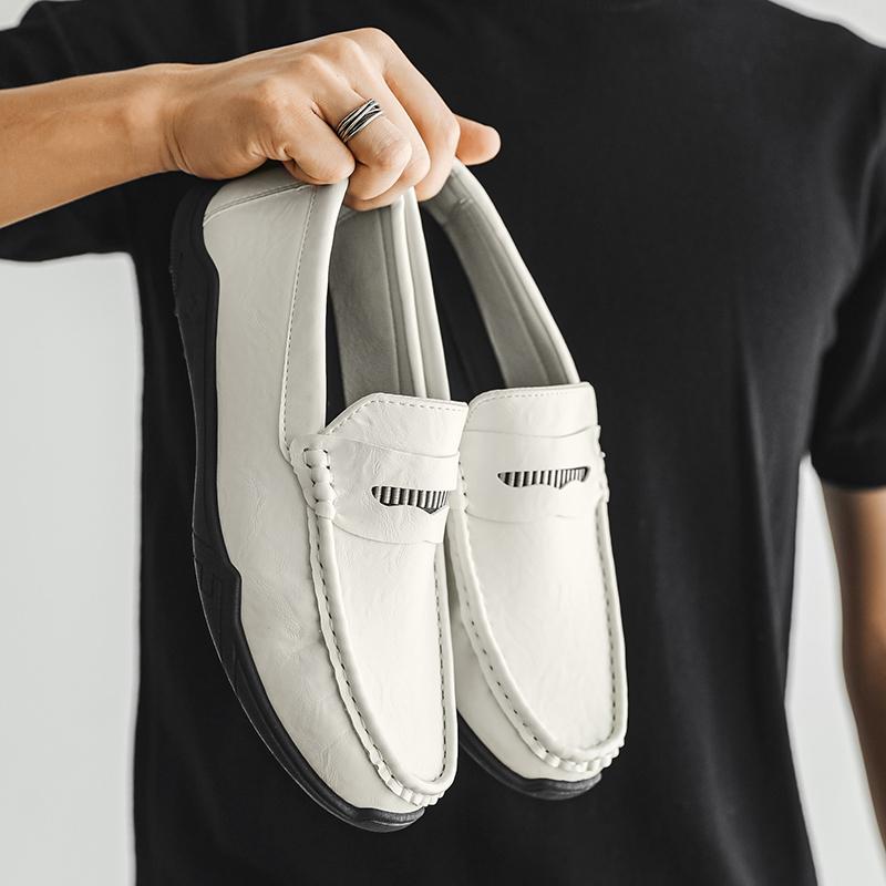 Fashion Leisure Walk Mens Penny Loafers Casual Leather Shoes Elegantes Moccasins Wedding Party Driving Shoes Fashion Male Slip on Flats