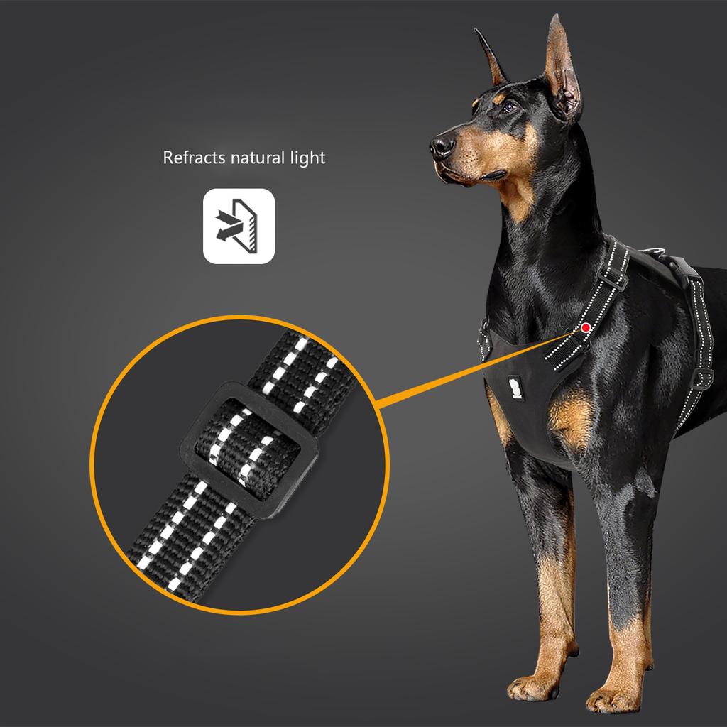 Classic Large Dog Harness Reflective Adjustable Lightweight Pet Dog Harness Comfortable Dog Harness Suitable for Large and Medium- Dogs