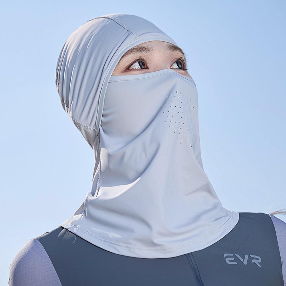 Summer sunscreen ice silk headgear women s outdoor cycling full face UV protection sun hat breathable thin mask