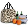 Leopard Aesthetics Lunch Bags Cheetah Pattern Insulated Reusable Lunch Box Thermal Cooler Tote Bag for Teen Adult Work Picnic