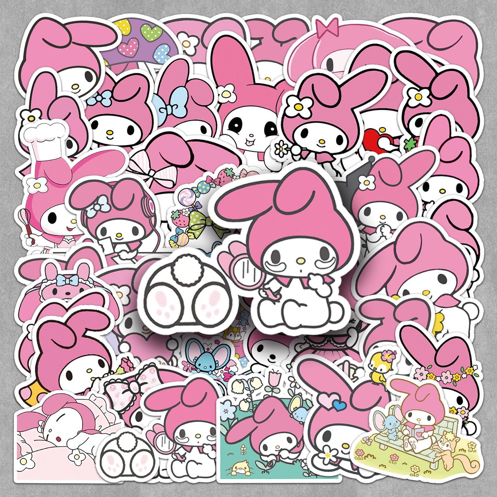 

50PCS Sanrio My Melody Stickers - Cute Anime Peripheral Decals for Scrapbooking Personalized Decorative Stickers for Journals