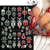 5D Christmas Embossed Nail Stickers White Snowflakes Sliders For Nails Cute Cartoon Bear Gloves Sweater Design Decals