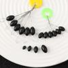 60Pcs(10 Groups) 6-20# Oval Luminous Space Beans Stopper Carp Line Stopper High Concentricity Rubber Float Catfish Flotador