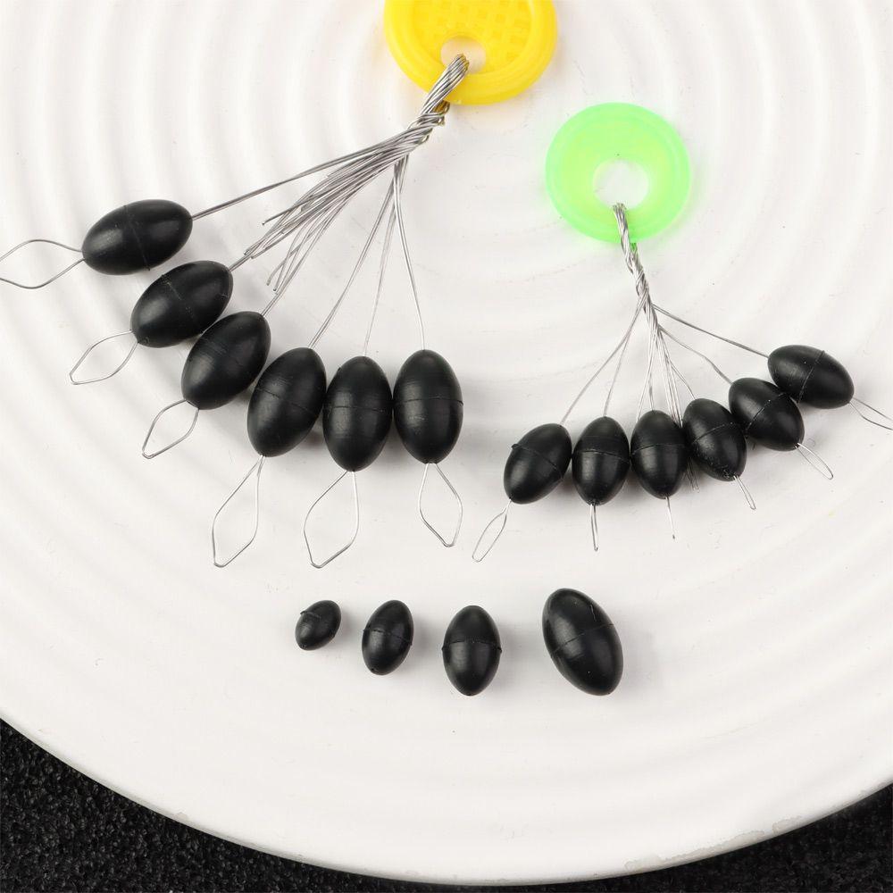 60Pcs(10 Groups) 6-20# Oval Luminous Space Beans Stopper Carp Line Stopper High Concentricity Rubber Float Catfish Flotador