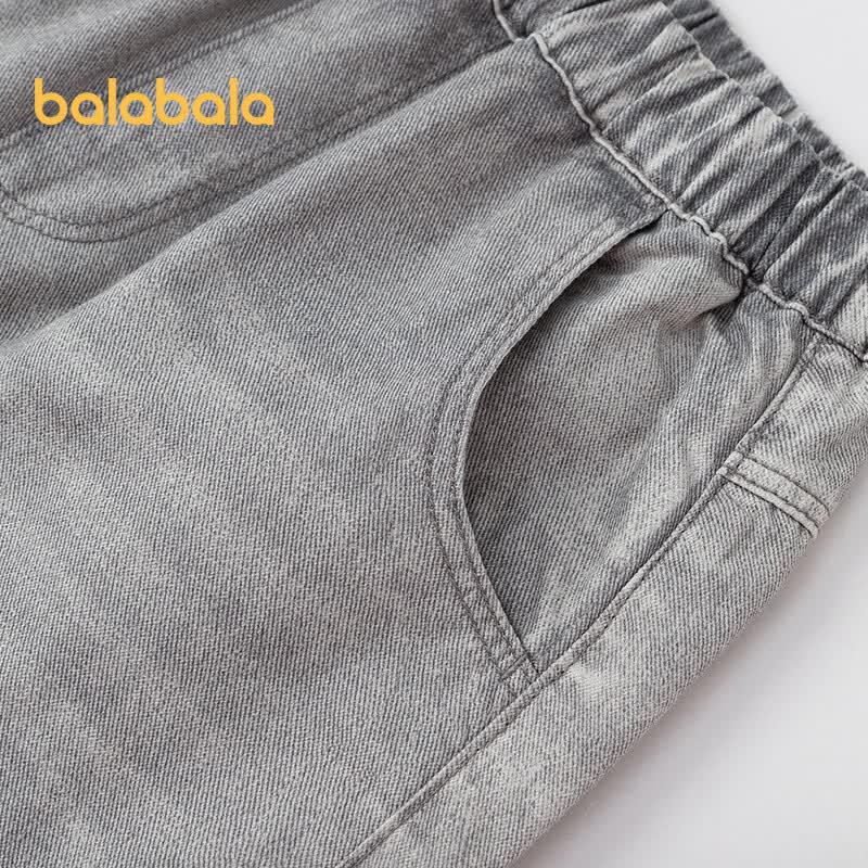 Balabala Boys' Loose Fit Cartoon Denim Capris
