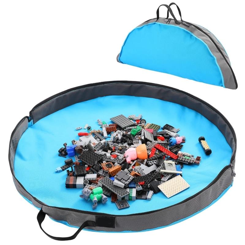 Gjenbrukbar polyester aktivitetsmatte for barn med glidelåslukking Oppbevaringsorganisatorer Trygg for byggeklossaktiviteter Håndverk Pikniker