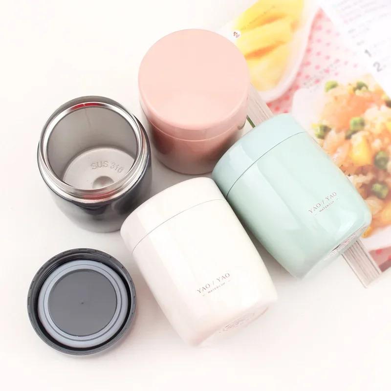 260ML Mini Food Lunch Box Portable Stainless Steel Food Soup Containers Vacuum Flask Thermocup for Breakfast