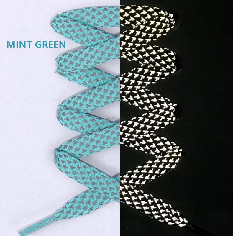 1 para odblaskowych sznurowadeł płaskie sznurowadła do sneakersów kolorowe odblaskowe sznurowadła świetlne sznurowadła 100/120/140/160CM sznurki