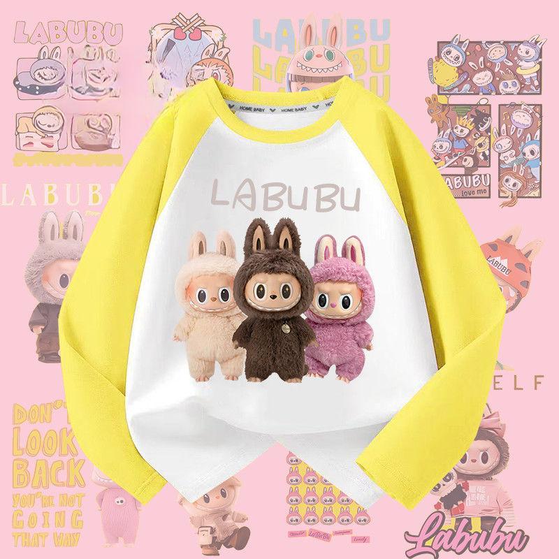 Jesienny Dziecięcy T-shirt z Długim Rękawem z Czystej Bawełny, Dziewczęcy T-shirt Casual