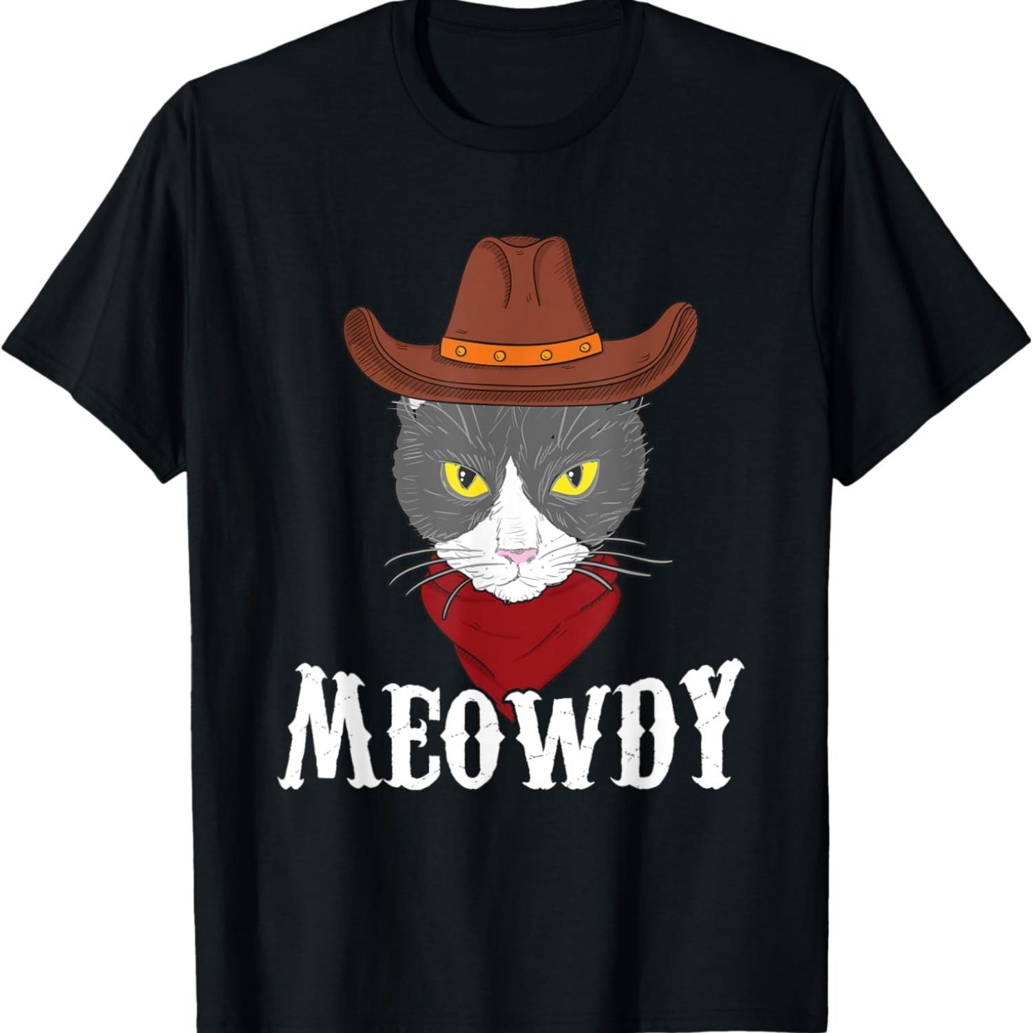 

Meowdy Funny Mashup Between Meow and Howdy Texas Cat Meme T-Shirt for Men Women Kids XXXXXL чорний