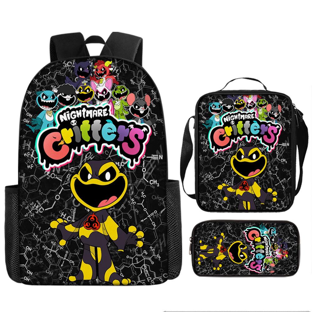 Poppy's Playtime 4 Elementary School Bag Nightmare Critters Large Capacity Backpack 3-piece Set