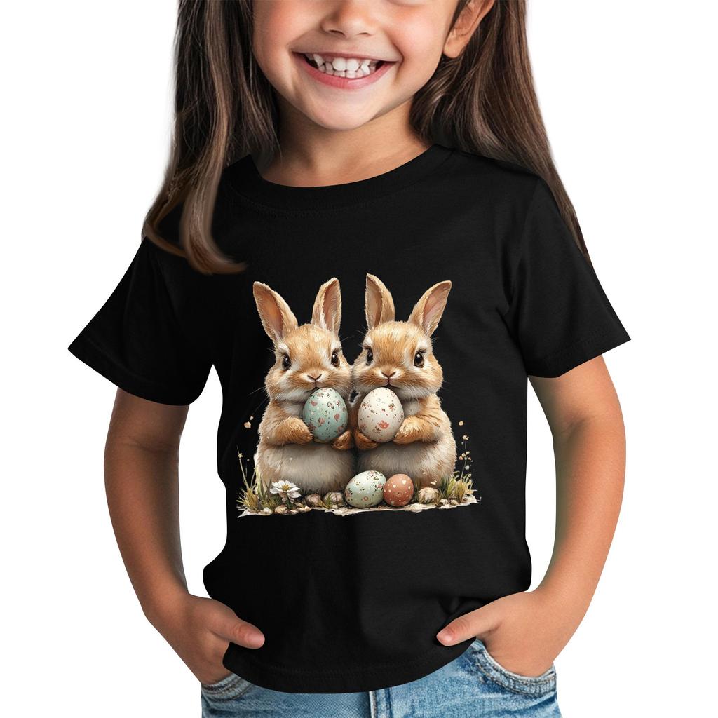 Children's Short Sleeve Neck T-Shirt Animal Print Daily Casual Top