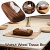 22x13x6cm Walnut Wood Tissue Box Pebble Style Office Desktop Tissue Case Napkin Storage Box Cover Desk Bathroom Decoration