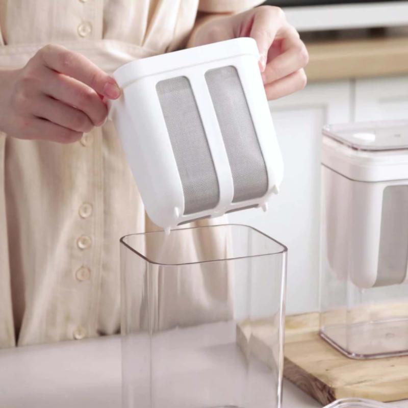 1100Ml Yogurt Filter Strainer Fine Mesh Transparent Box Homemade Screen Cheese Moisture Seperator Maker For Kitchen