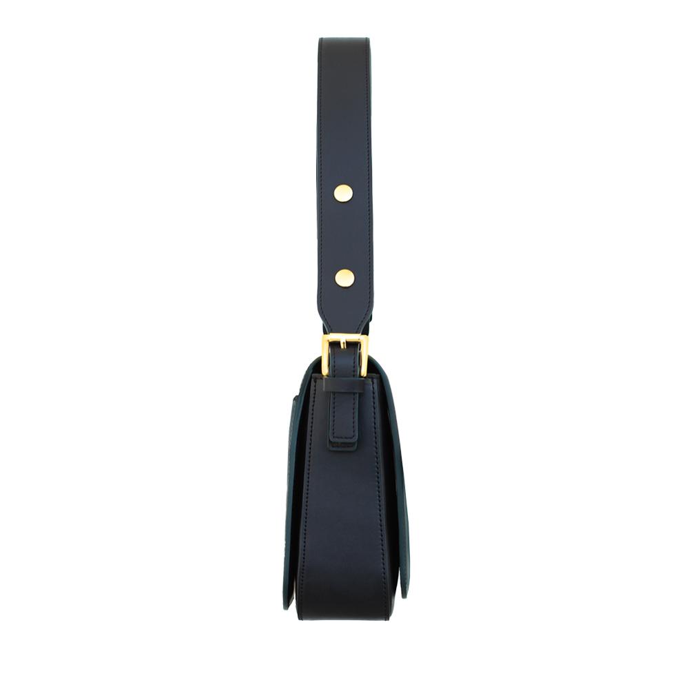 Le Chromaqi Cut-Out Edge Black Shoulder Bag