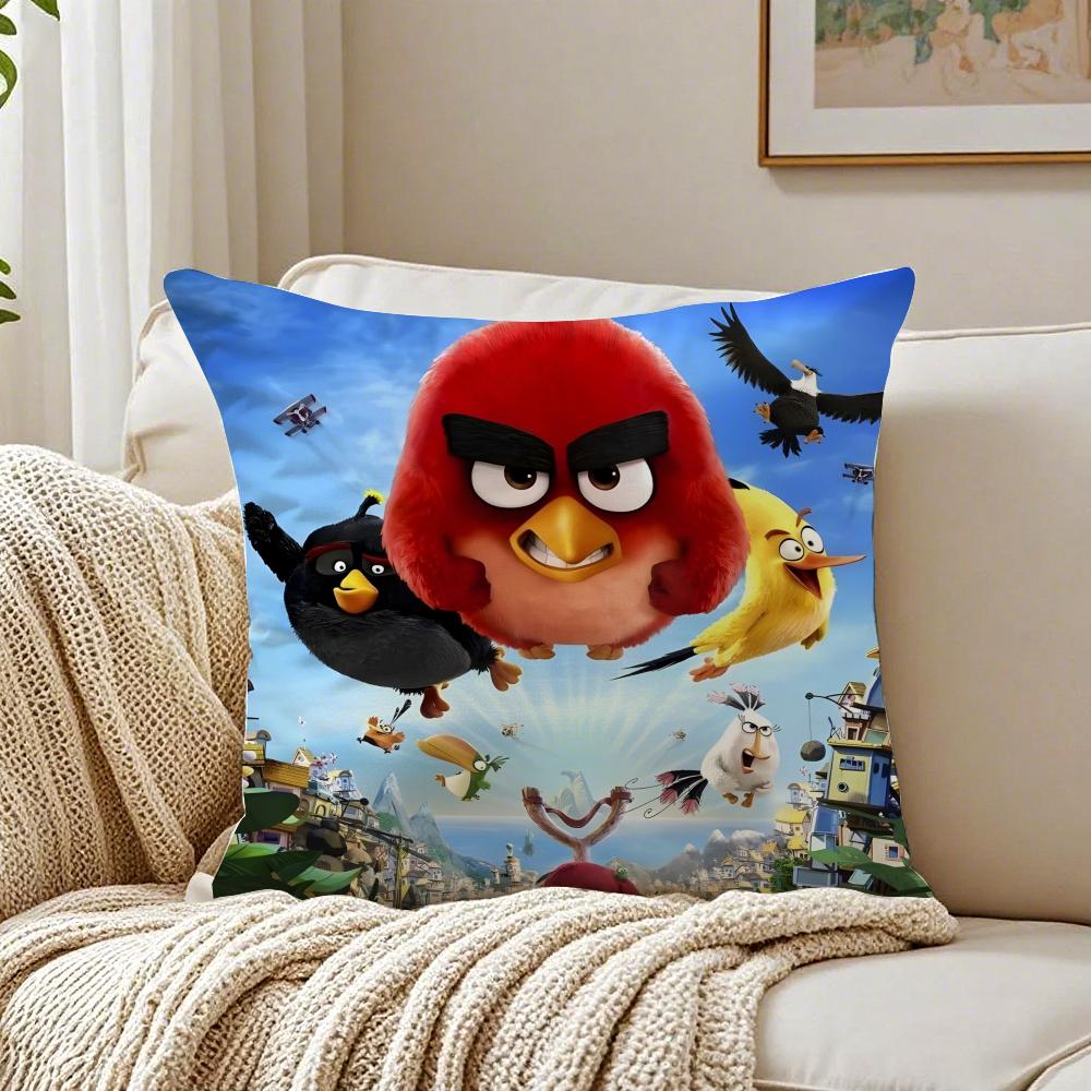 Popular Cartoon Crazy-A-Angry Birds-Game Cushion Cover Pillowcase Anti-Dustmite Living Room Sofa Decor Cushion Room