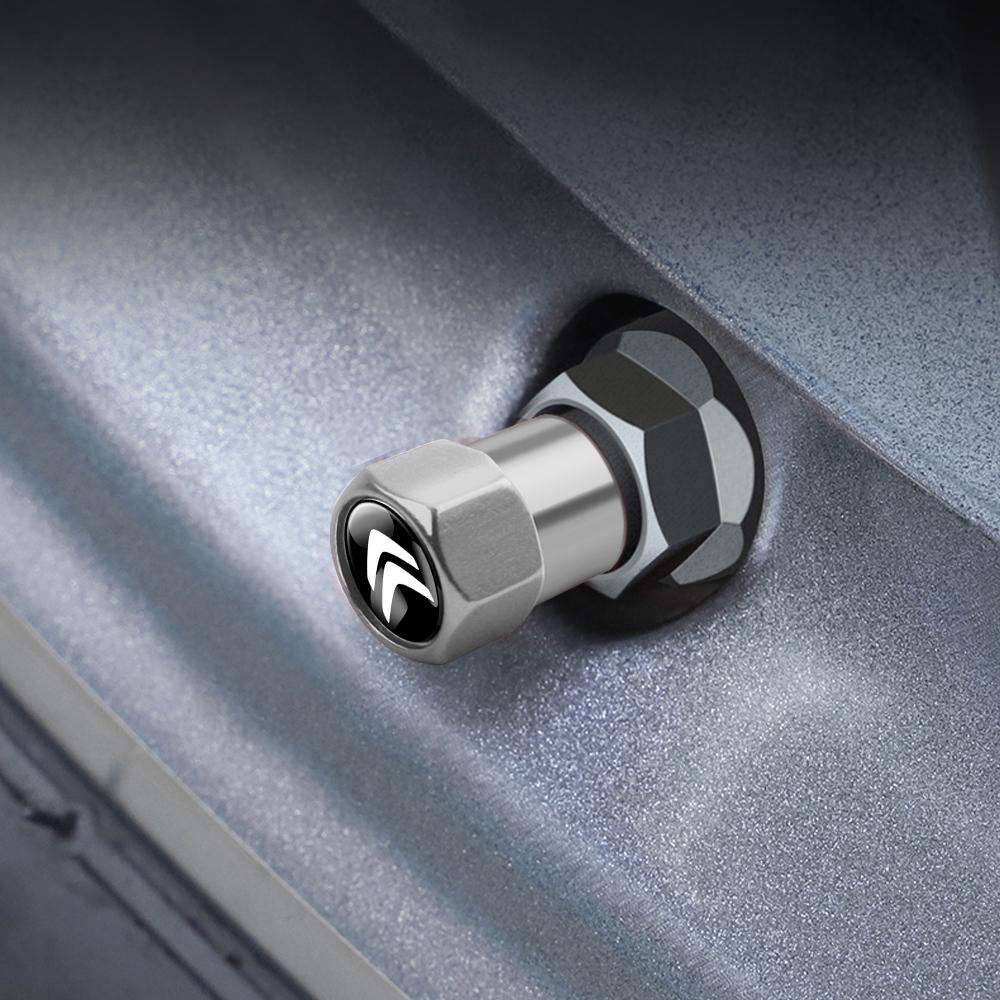 4PCS Metal Car Badge Wheel Tire Air Valve Cap Stem Cover For Citroen C2 C3 C4 Aircross Picasso C3-XR C5x7 Auto Decor Accessories