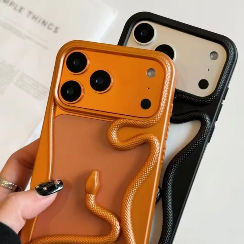 Luxury Large Hollow Electroplated Snake Case for iPhone 17 16 15 14 13 12 11 Pro Max Plus Plating Armor Cooling 3D Phone Cover