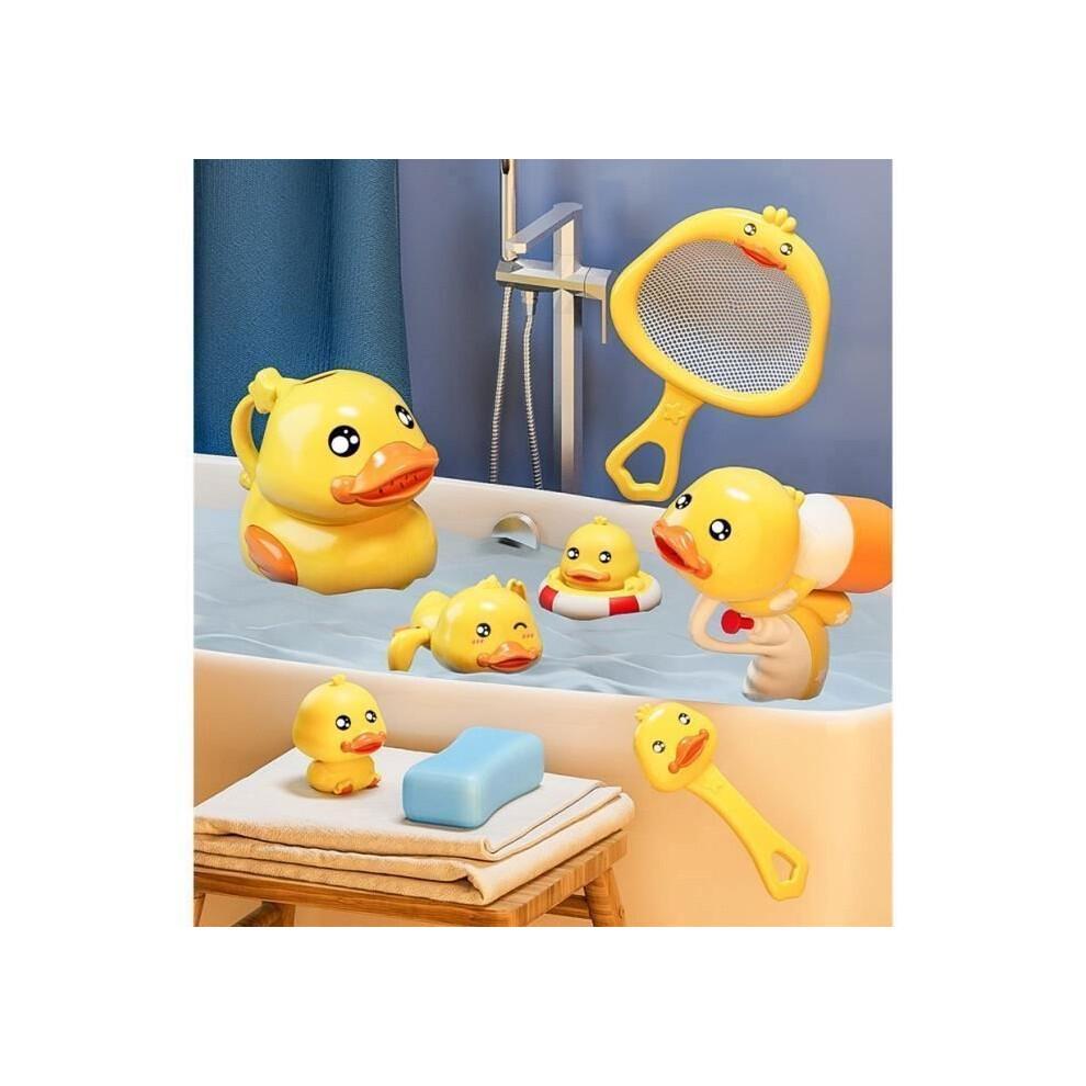 8-Piece Baby Bath Toy Set, Bath Toys for Children Ages 1-6, Wind-Up Duck Bath Games, Baby Bath Toys, Gift