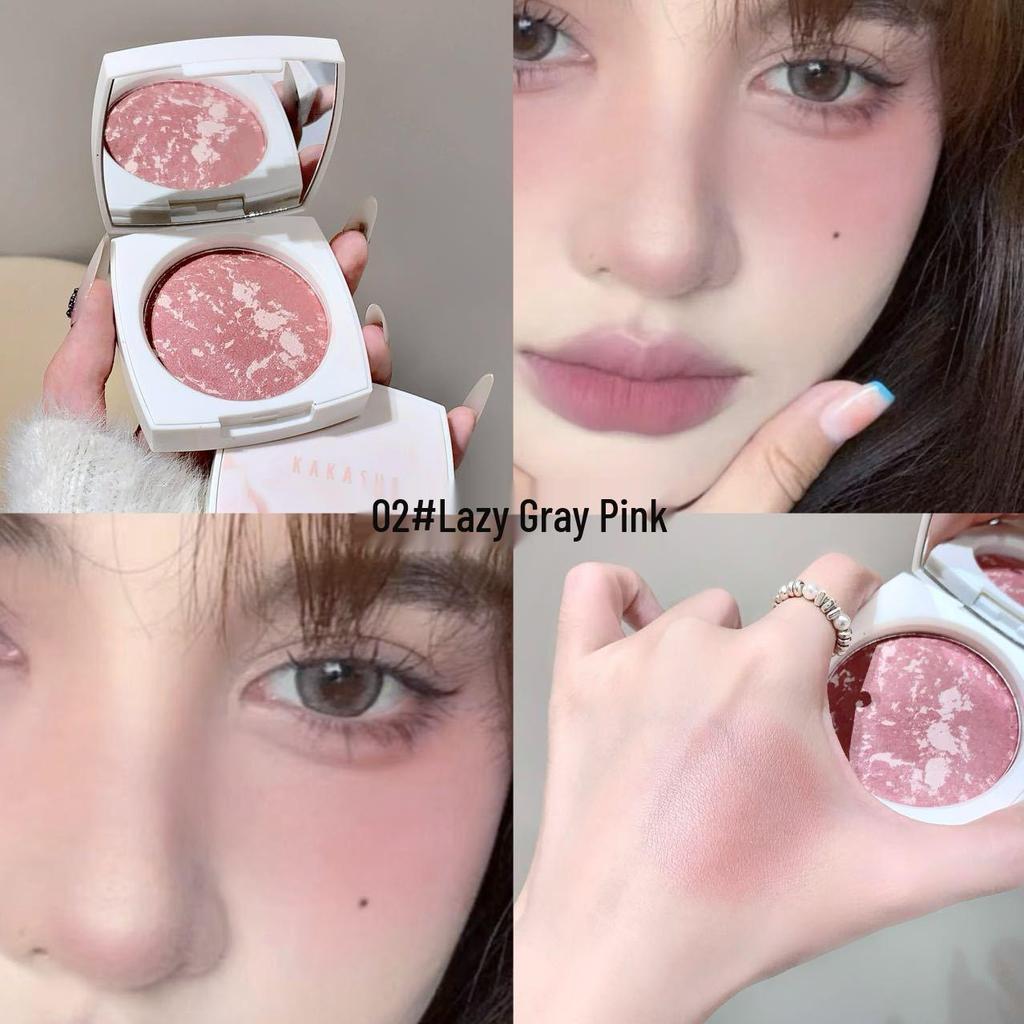 Kakashow Sculpting Baked Blush: Brightening Shimmer Pearl Mood Palette in Korean Style