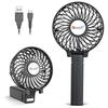 Ventilator portabil VersionTech - Reîncărcabil prin USB, 3 viteze, 6 pale, Pliabil 180°, Portabil pentru călătorii, Casă și Birou, Include cârlig