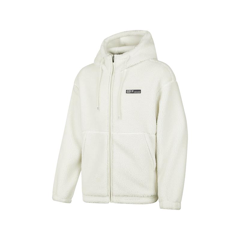 Skechers Sports Lifestyle Series New Style Academy Series Hooded Zipper Thermal Warm Fleece Jacket Unisex Jacket Jade-White P424U030-01NJ S