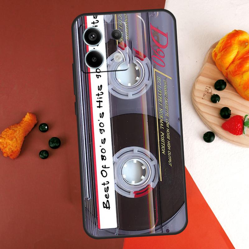 

90s Retro Cassette Tape Case For Xiaomi Redmi Note 14 13 Pro 9 10 11 12 Pro 10S 11S 12S Redmi 13C 10C 12C 14C Coque Redmi Note 10S