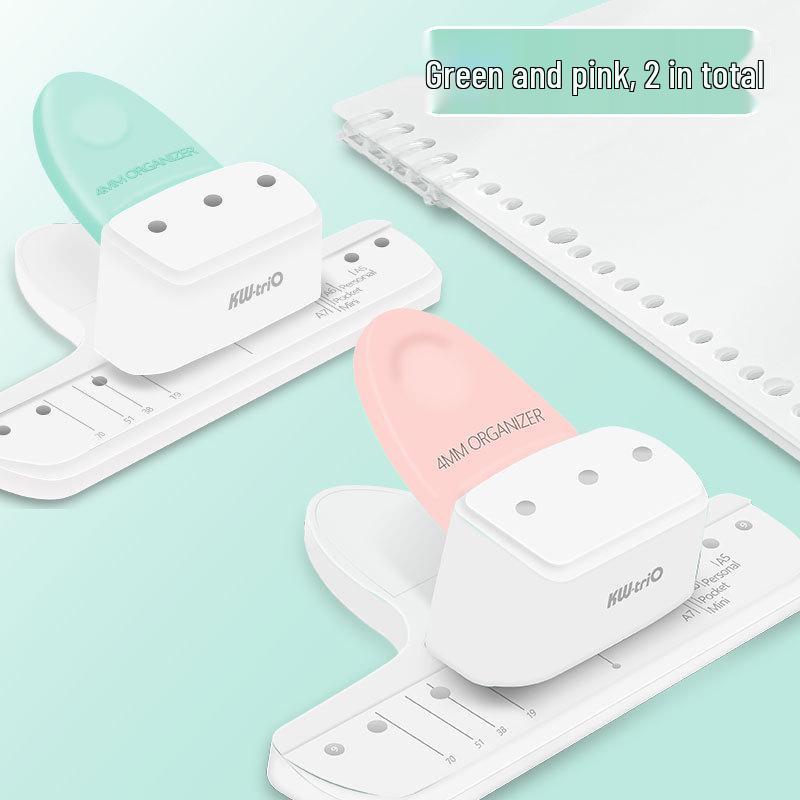 Notebook Puncher 9027: 4mm Multi-Hole Punch for Loose-Leaf Binders, 3 or 6 Holes, Manual Student Use