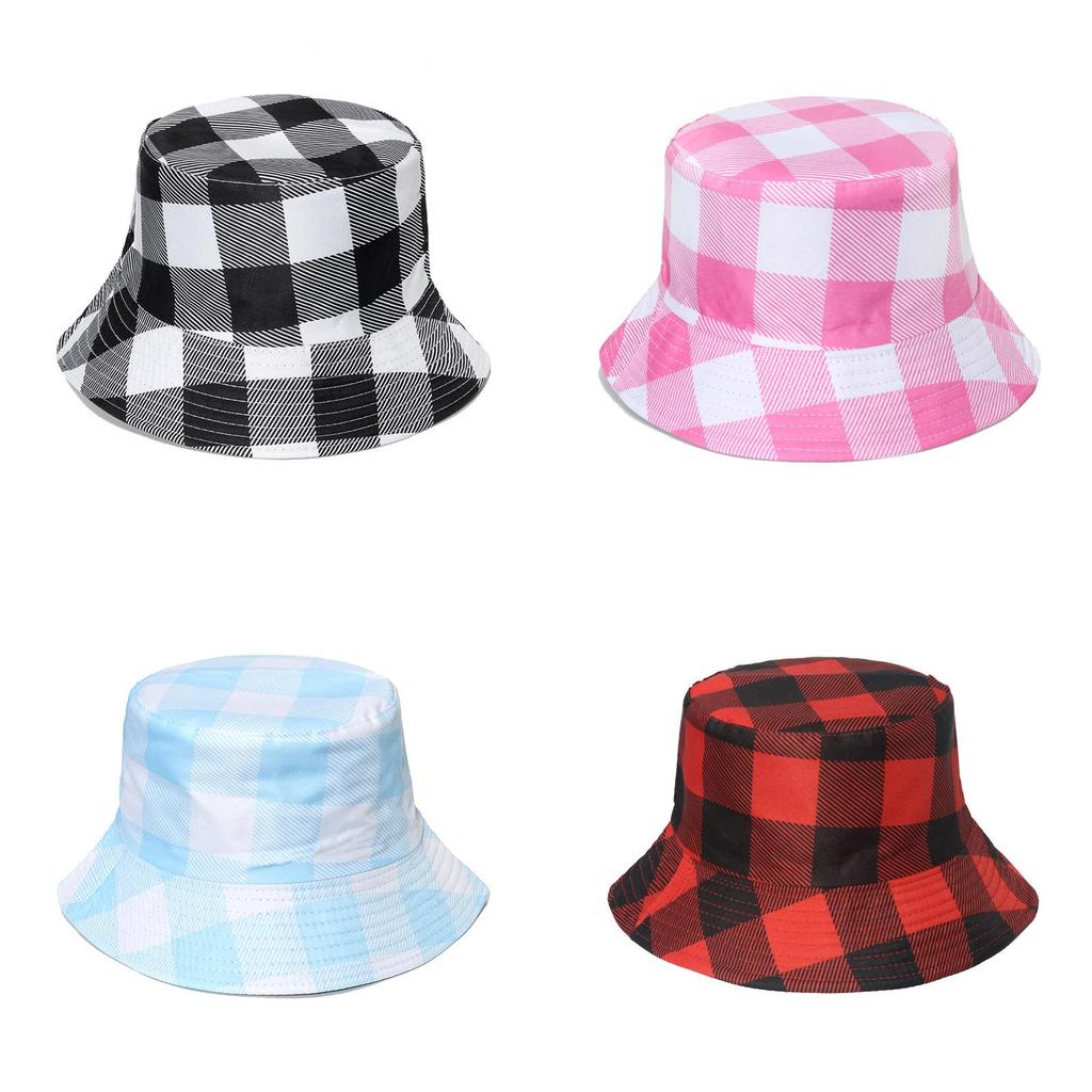 Hat Fisherman Checkered Summer Mens And Womens Fashion Casual Sun Hat Protection