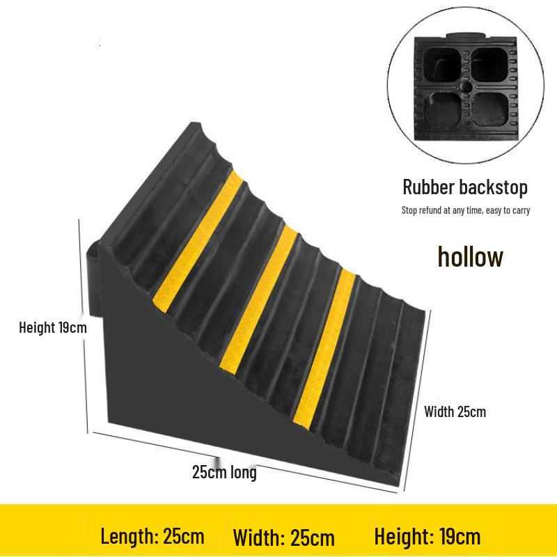 Portable Wooden Triangular Wheel Chock: Anti-Roll Stopper for Large Trucks and Cars.