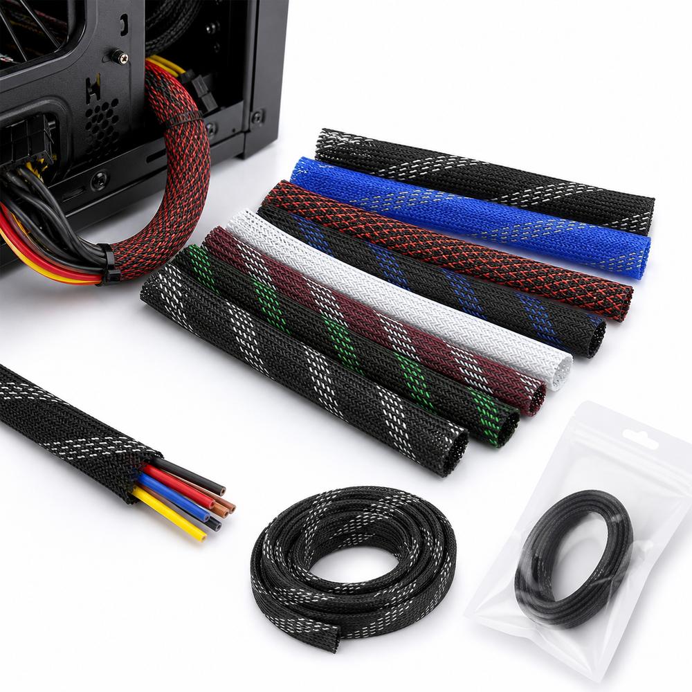 Flame Retardant Braided Cable Sleeve PET Cable Sleeving New Braided Sleeving  Hardware Accessories