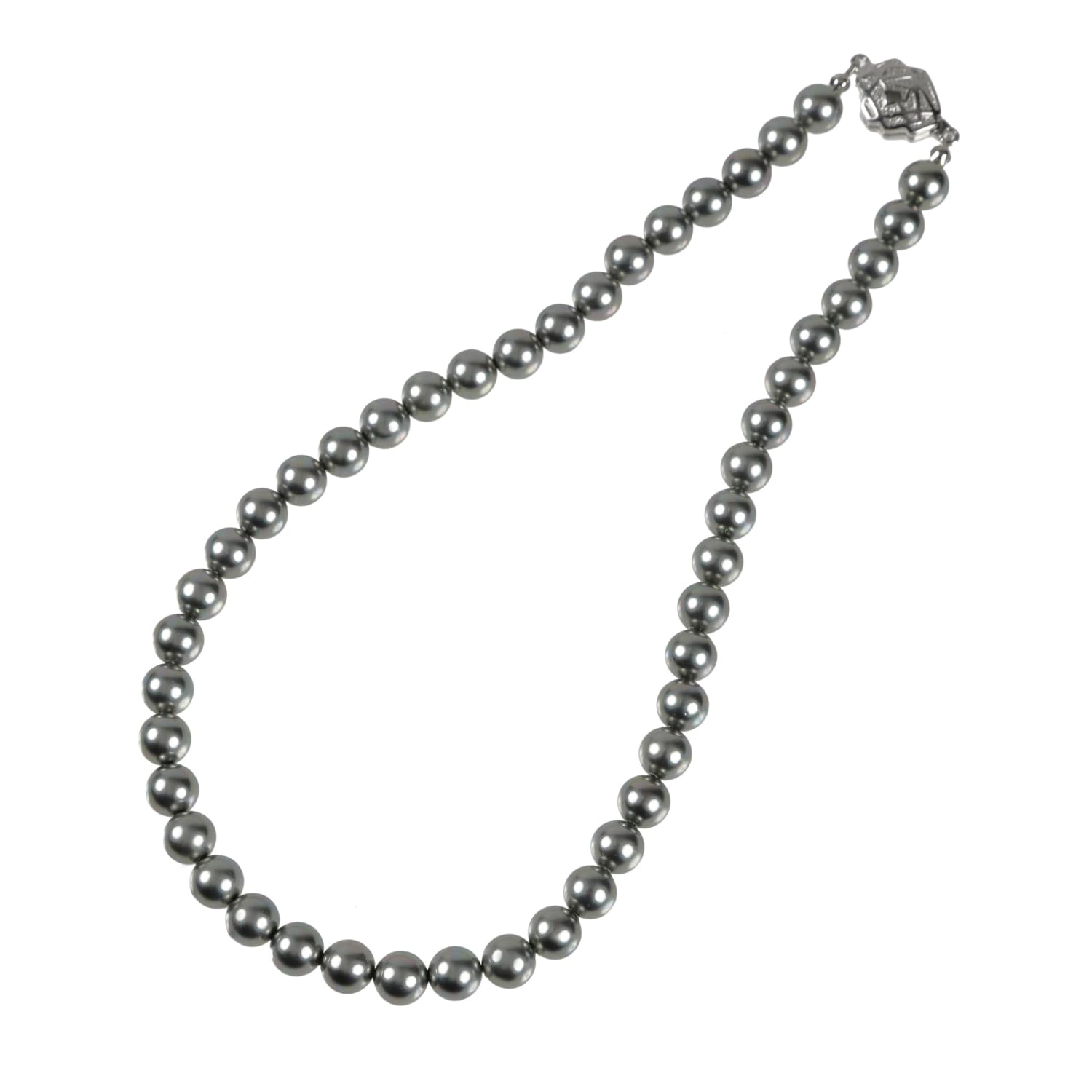 

by Yumi Pearl Necklace 8mm RoseYumiRose Popular Ceremonias Simple Stylish Made in Japan [Produced Katsura] Women s (42 см, сірий) сірий колір