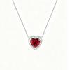 S925 Sterling Silver Heart-Shaped Gemstone Pendant Necklace with Citrine, Amethyst, Garnet, and Topaz.