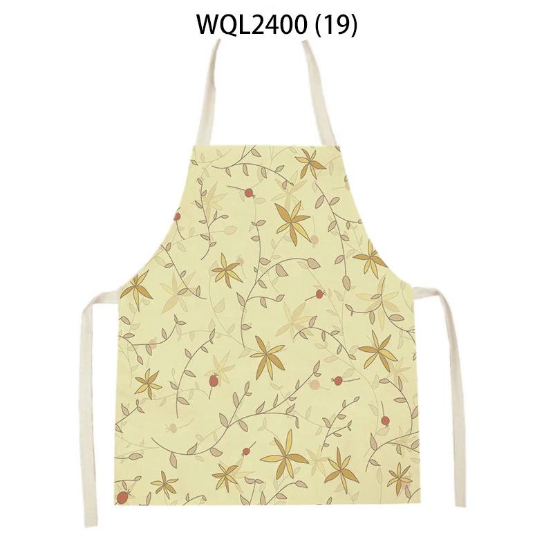 Flower Printed Sleeveless Kitchen Aprons for Women Colorful Pattern Pinafore Home Cooking Baking Waist Bib Kitchen Accessories