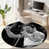 1pc Freddie Mercury Retro Poster Round Carpet Painted Printed Circular Carpet, Home Door Mat, Outdoor Travel Protection Carpet