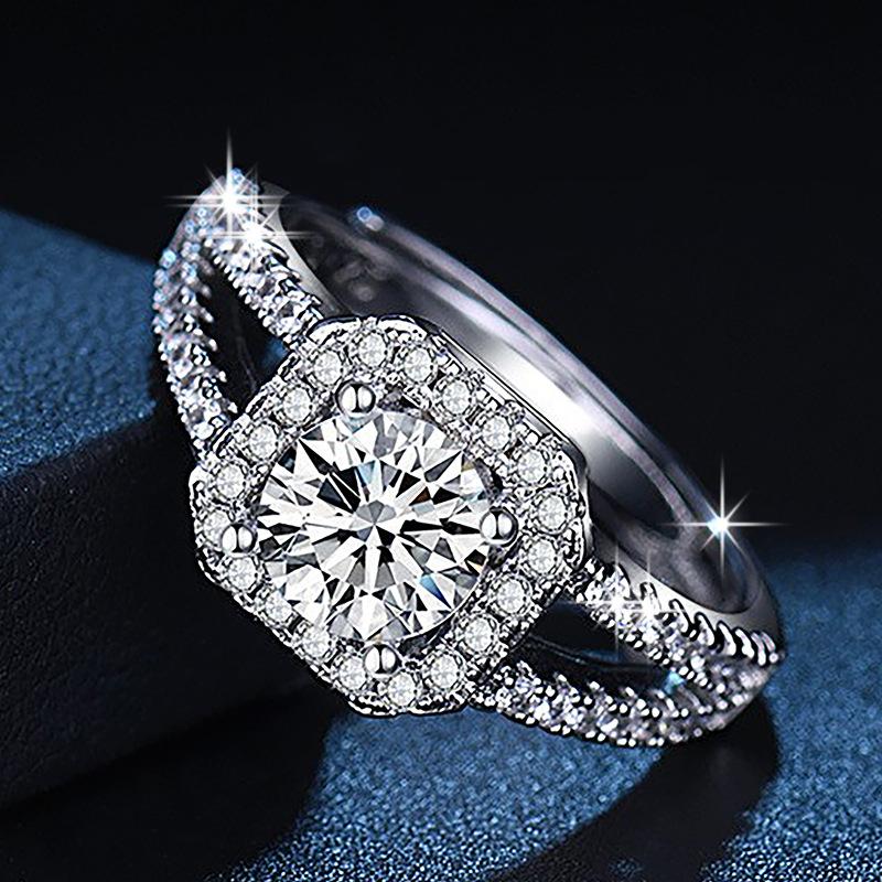 Sliver Rings Shining Classics Zircon For Women Wedding Engagement Jewelry Fashion Luxury Gift High Quality R168