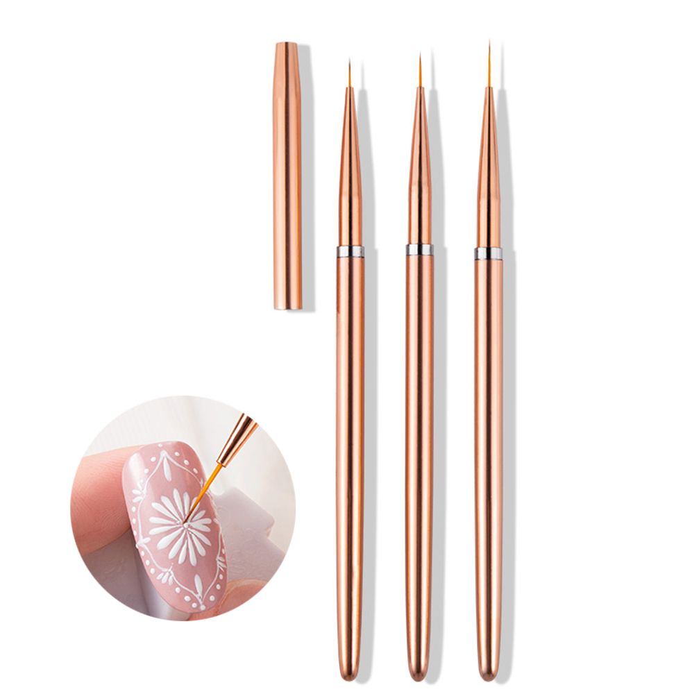 

Инструменты для салона Кисти для рисования полосками Кисти для подводки ногтей Ручка для дизайна ногтей УФ-гелевая ручка 3PCS